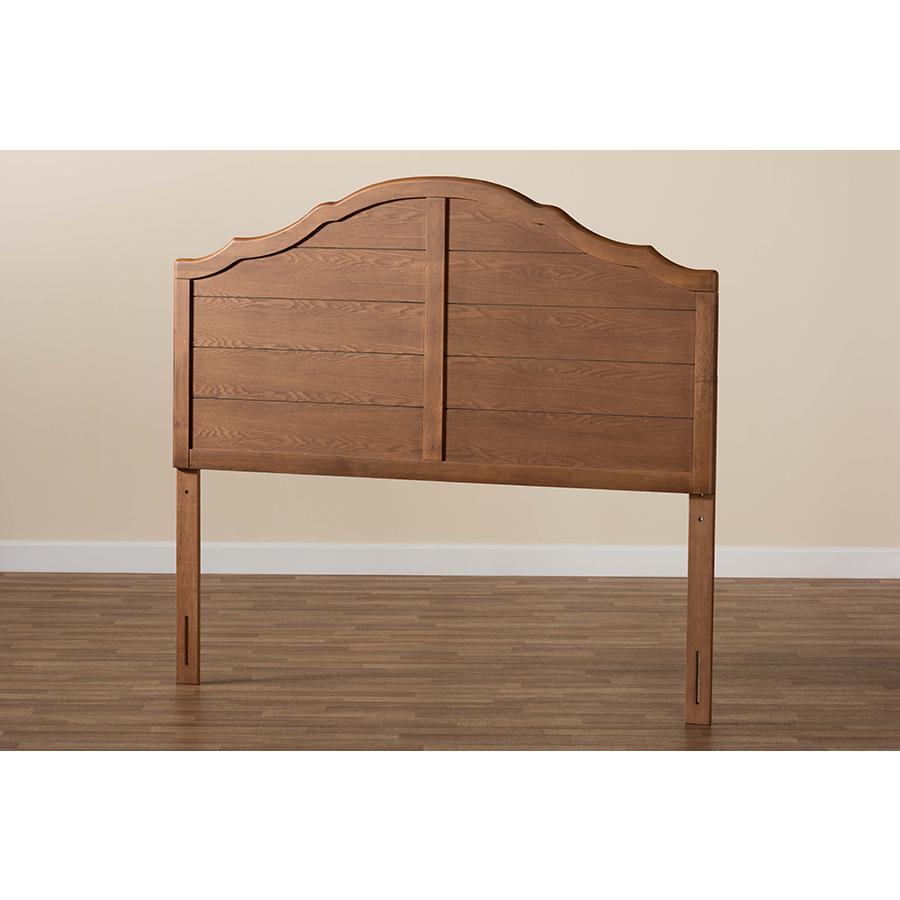 Clive Vintage Traditional Farmhouse Ash Walnut Finished Wood King Size Headboard. Picture 4