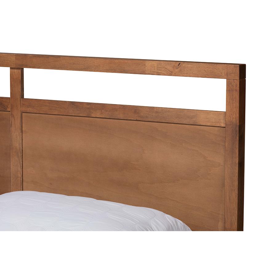 Walnut Brown Finished Wood King Size 4-Drawer Platform Storage Bed. Picture 7