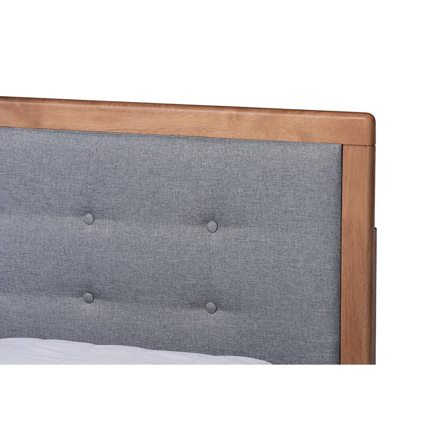 Ash Walnut Brown Finished Wood King Size 3-Drawer Platform Storage Bed. Picture 6