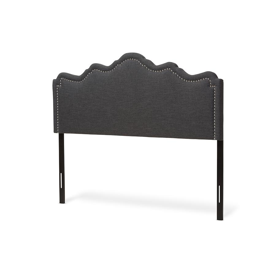 Nadeen Modern and Contemporary Dark Grey Fabric King Size Headboard. Picture 1