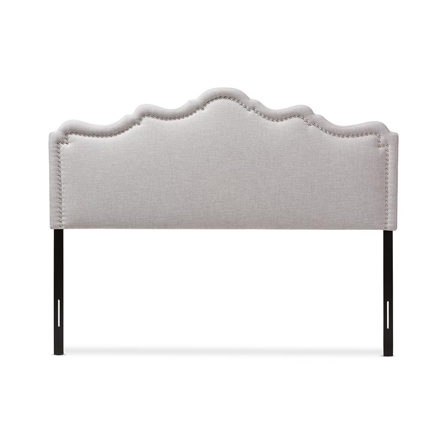 Nadeen Modern and Contemporary Greyish Beige Fabric King Size Headboard. Picture 2
