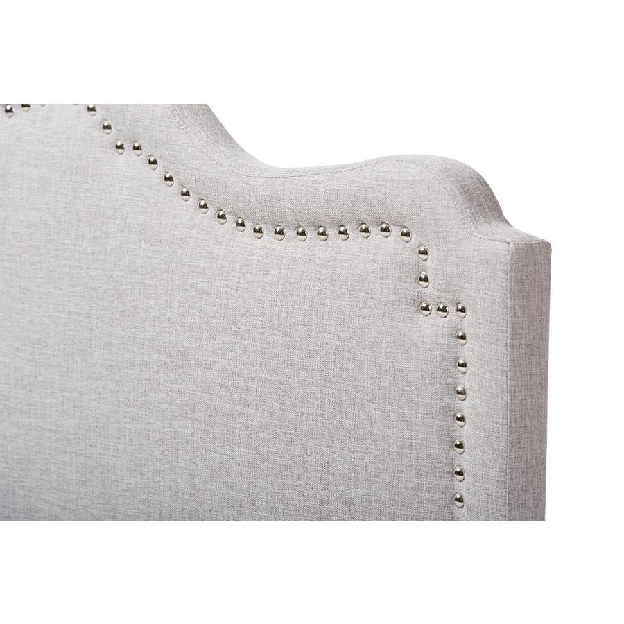 Nadeen Modern and Contemporary Greyish Beige Fabric King Size Headboard. Picture 3