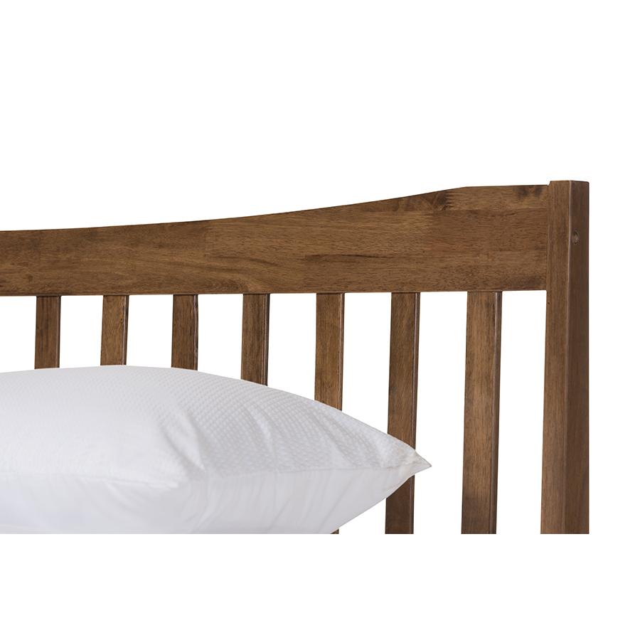 Solid Walnut Wood Curvaceous Slatted King Size Platform Bed. Picture 3