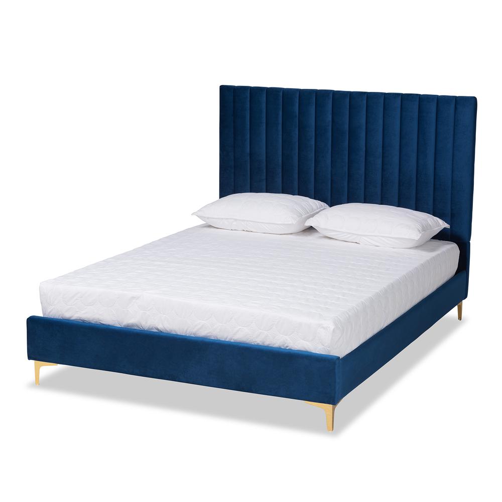 Gold Metal Full Size Platform Bed. Picture 12
