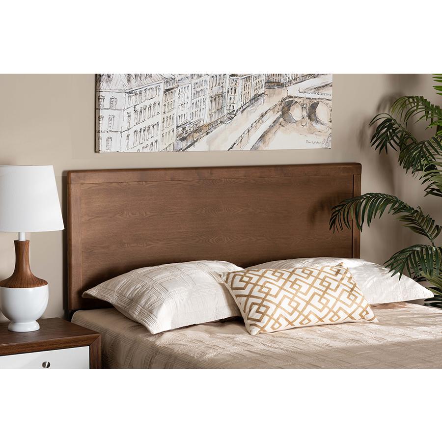 Alan Modern and Contemporary Transitional Ash Walnut Finished Wood King Size Headboard. Picture 8