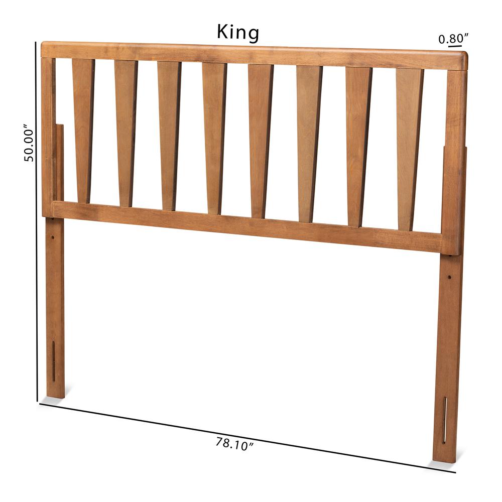 Duncan Modern and Contemporary Ash Walnut Finished Wood King Size Headboard. Picture 15