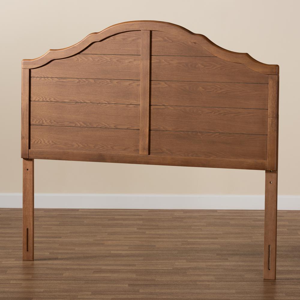 Clive Vintage Traditional Farmhouse Ash Walnut Finished Wood King Size Headboard. Picture 12