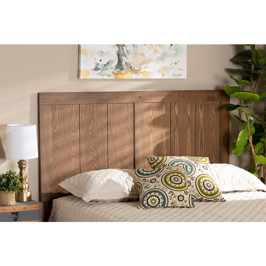 Transitional Ash Walnut Finished Wood King Size Headboard. Picture 11