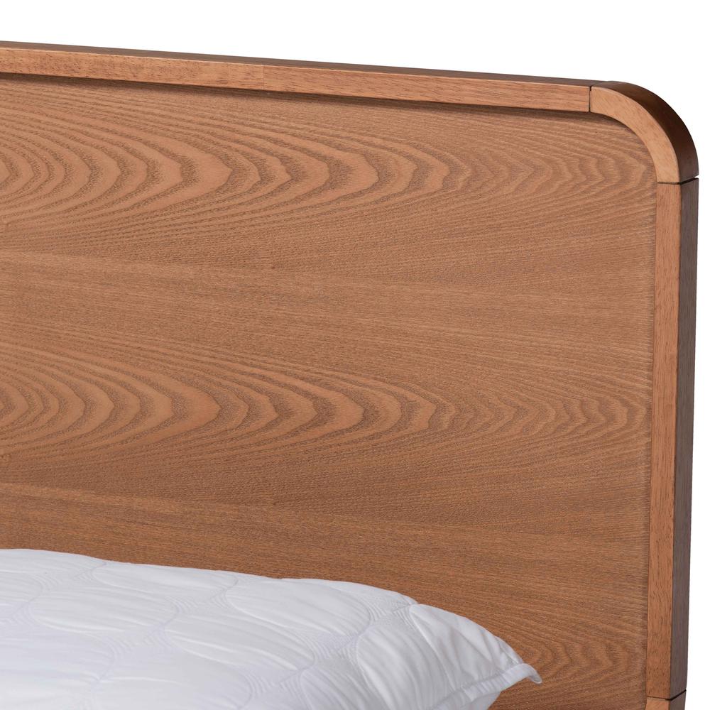 Ash Walnut Brown Finished Wood King Size 3-Drawer Platform Storage Bed. Picture 18