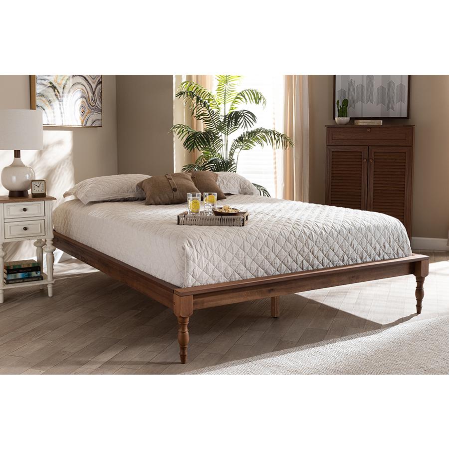 Baxton Studio Romy Vintage French Inspired Ash Wanut Finished Queen Size Wood Bed Frame. Picture 6