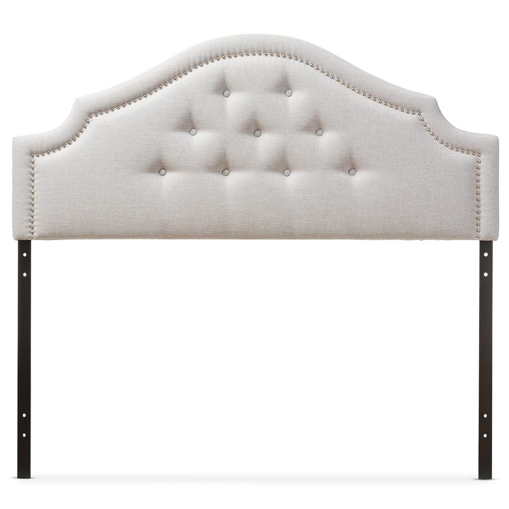 Grayish Beige Fabric Upholstered King Size Headboard. Picture 6