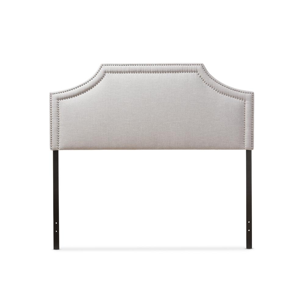 Grayish Beige Fabric Upholstered King Size Headboard. Picture 6