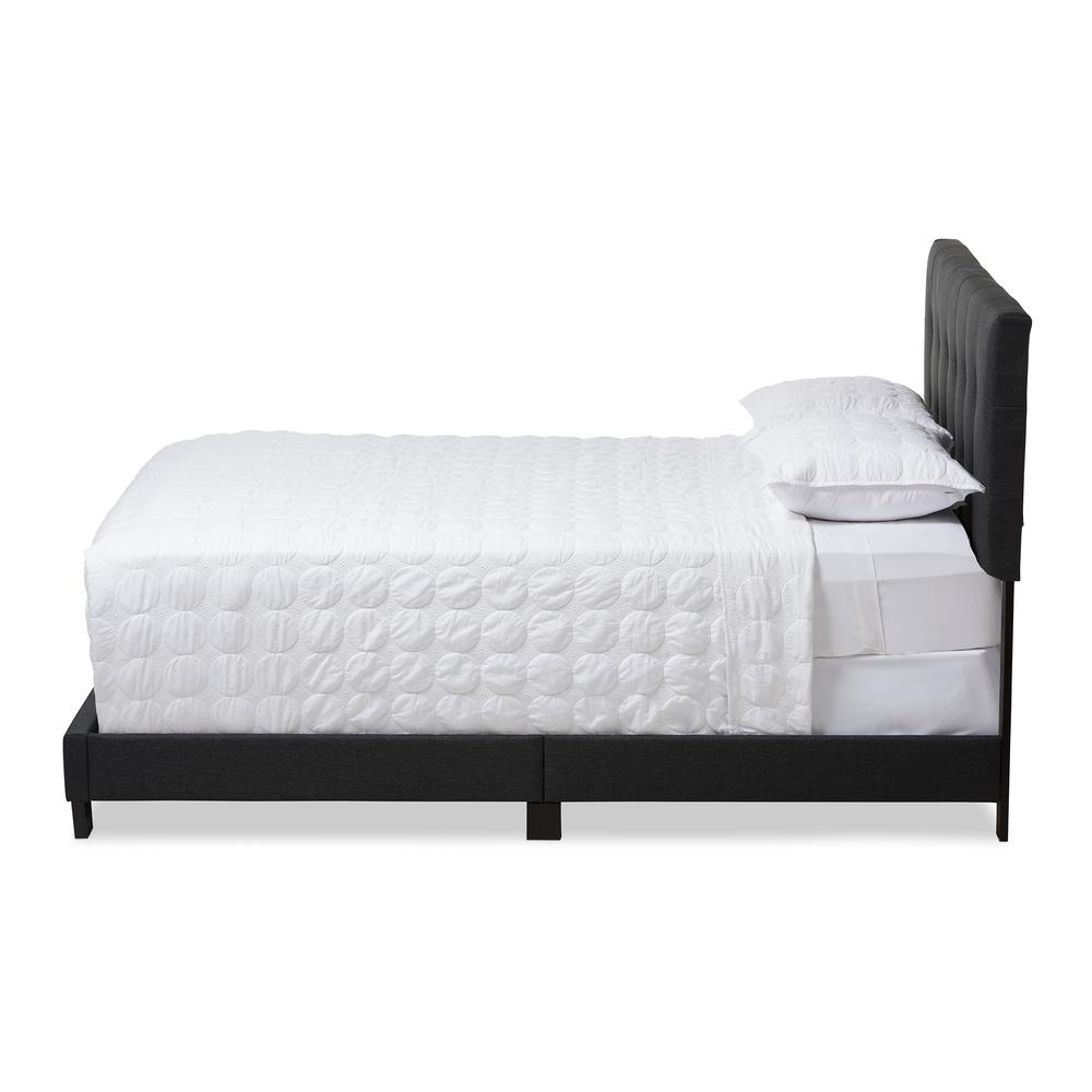 Brookfield Modern and Contemporary Charcoal Grey Fabric King Size Bed. Picture 10