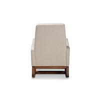 Yashiya Mid-century Retro Modern Light Beige Fabric Upholstered Rocking Chair. Picture 3