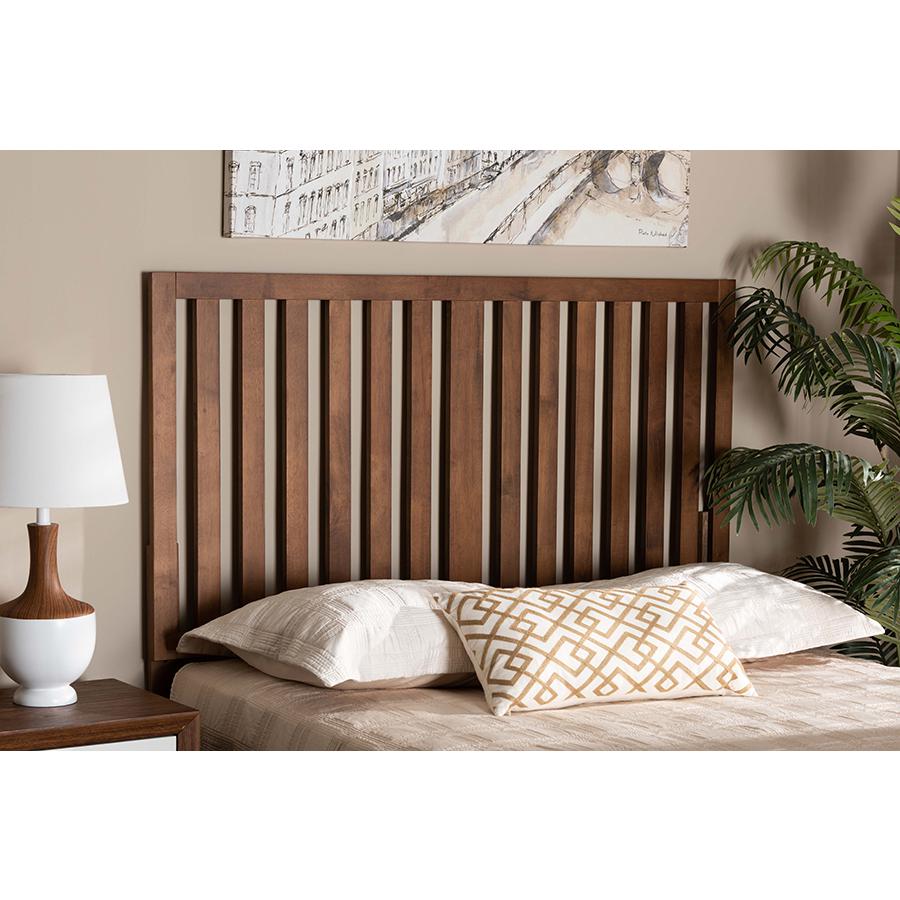 Oren Modern and Transitional Ash Walnut Finished Wood King Size Headboard. Picture 3