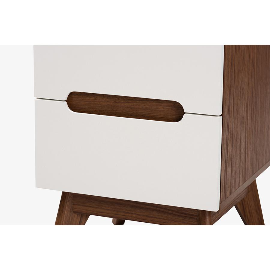 Two-Tone White and Walnut Brown Finished Wood 3-Piece Storage Set. Picture 5