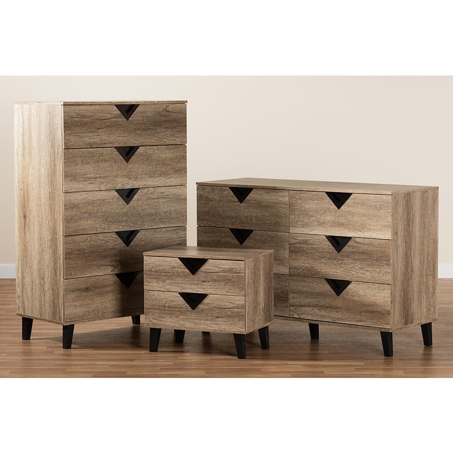 Two-Tone Black and Light Brown Finished Wood 3-Piece Storage Set. Picture 9