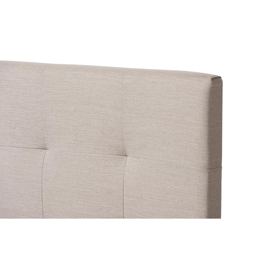Baxton Studio Brookfield Modern and Contemporary Beige Fabric Twin Size Bed. Picture 4