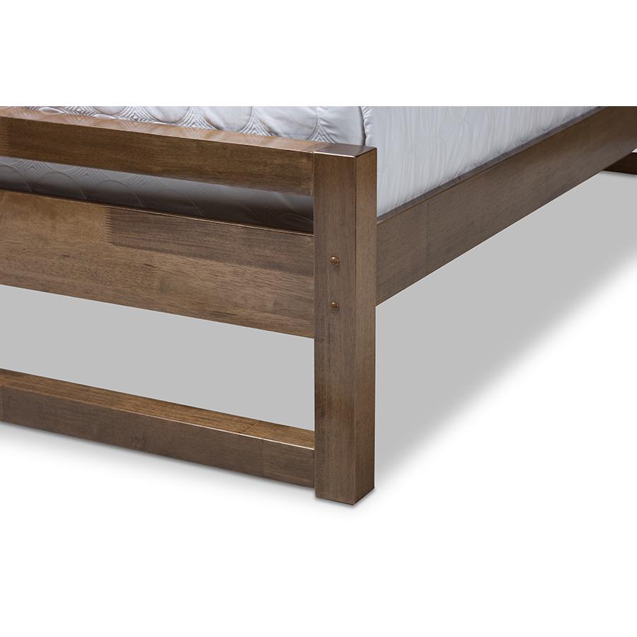 Solid Walnut Wood Open Frame Style King Size Platform Bed. Picture 5