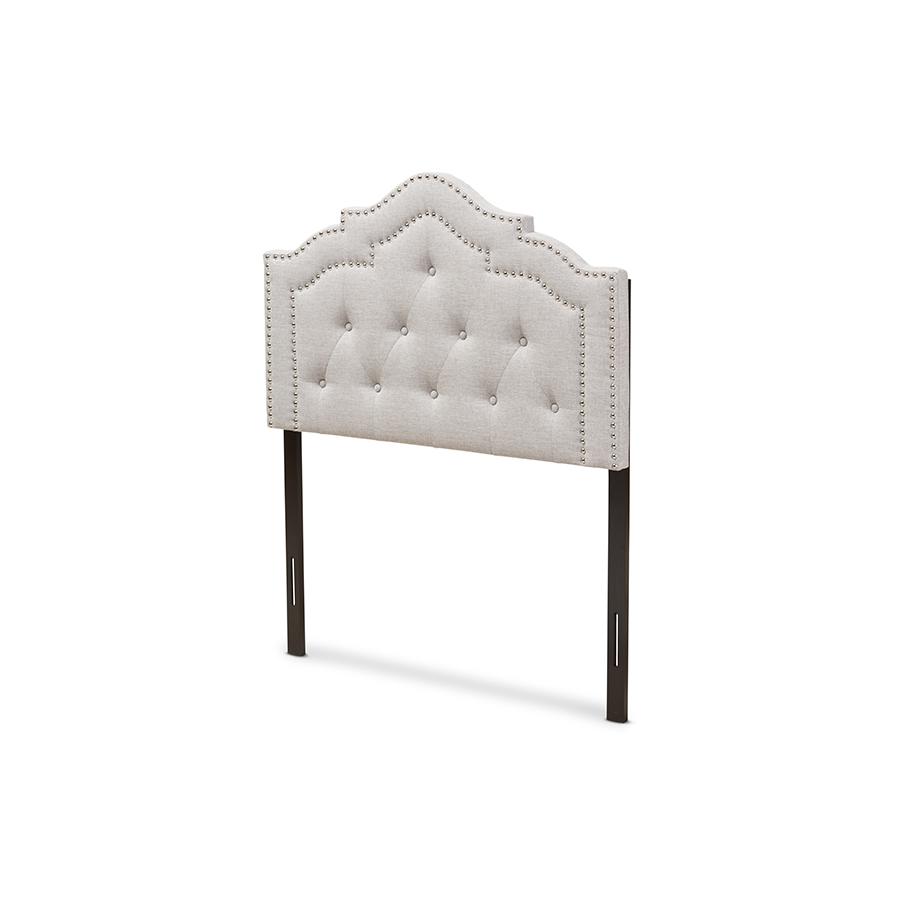 Edith Modern and Contemporary Greyish Beige Fabric Twin Size Headboard. The main picture.