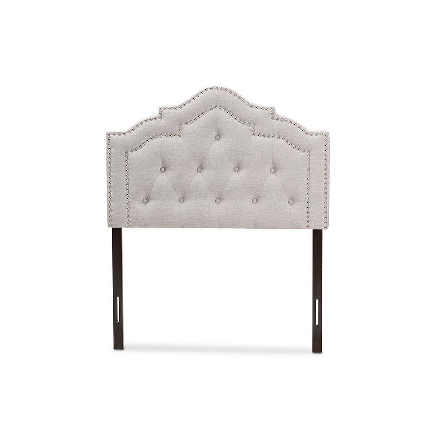 Edith Modern and Contemporary Greyish Beige Fabric Twin Size Headboard. Picture 2