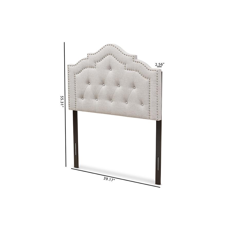 Edith Modern and Contemporary Greyish Beige Fabric Twin Size Headboard. Picture 6