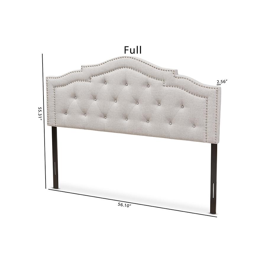 Edith Modern and Contemporary Greyish Beige Fabric Full Size Headboard. Picture 6