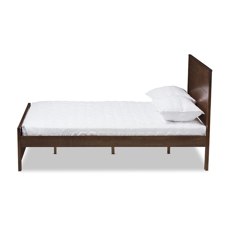 Catalina Modern Classic Mission Style Brown-Finished Wood Full Platform Bed. Picture 2
