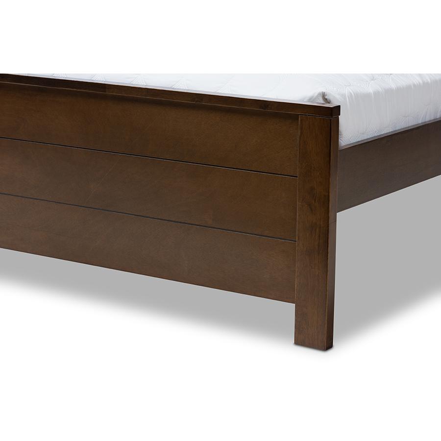 Catalina Modern Classic Mission Style Brown-Finished Wood Full Platform Bed. Picture 6