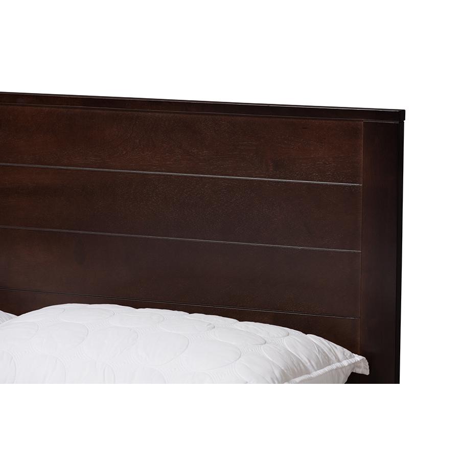 Catalina Modern Classic Mission Style Dark Brown-Finished Wood Full Platform Bed. Picture 4