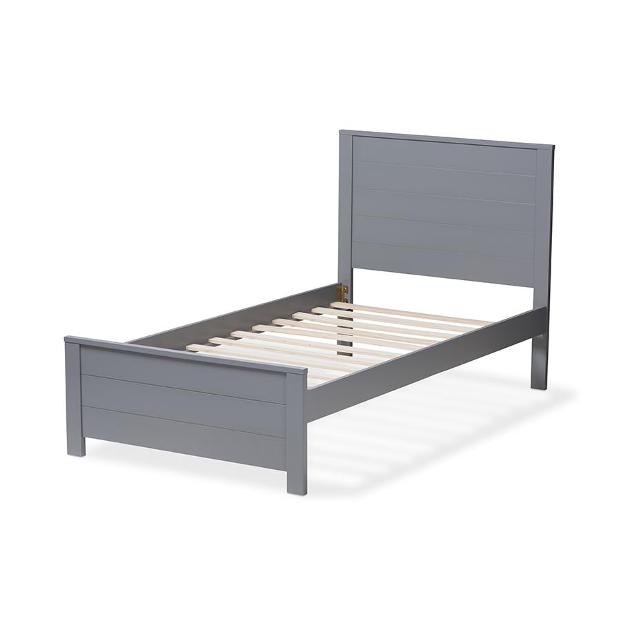 Catalina Modern Classic Mission Style Grey-Finished Wood Twin Platform Bed. Picture 4