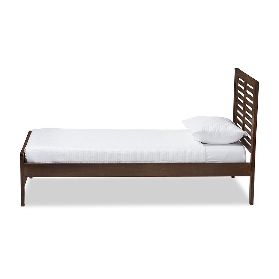 Sedona Modern Classic Mission Style Brown-Finished Wood Twin Platform Bed. Picture 3