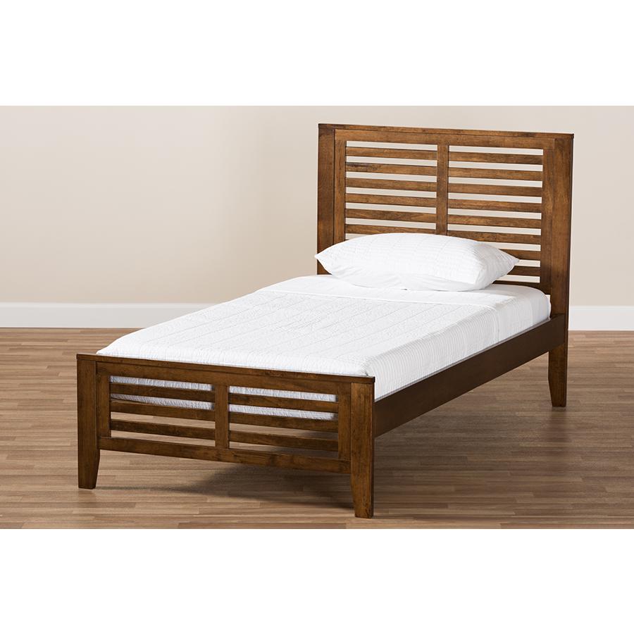Sedona Modern Classic Mission Style Brown-Finished Wood Twin Platform Bed. Picture 8