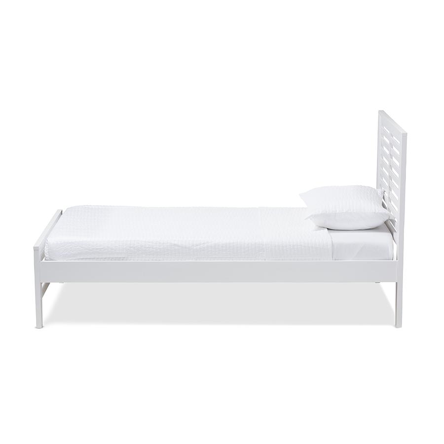 Sedona Modern Classic Mission Style White-Finished Wood Twin Platform Bed. Picture 3