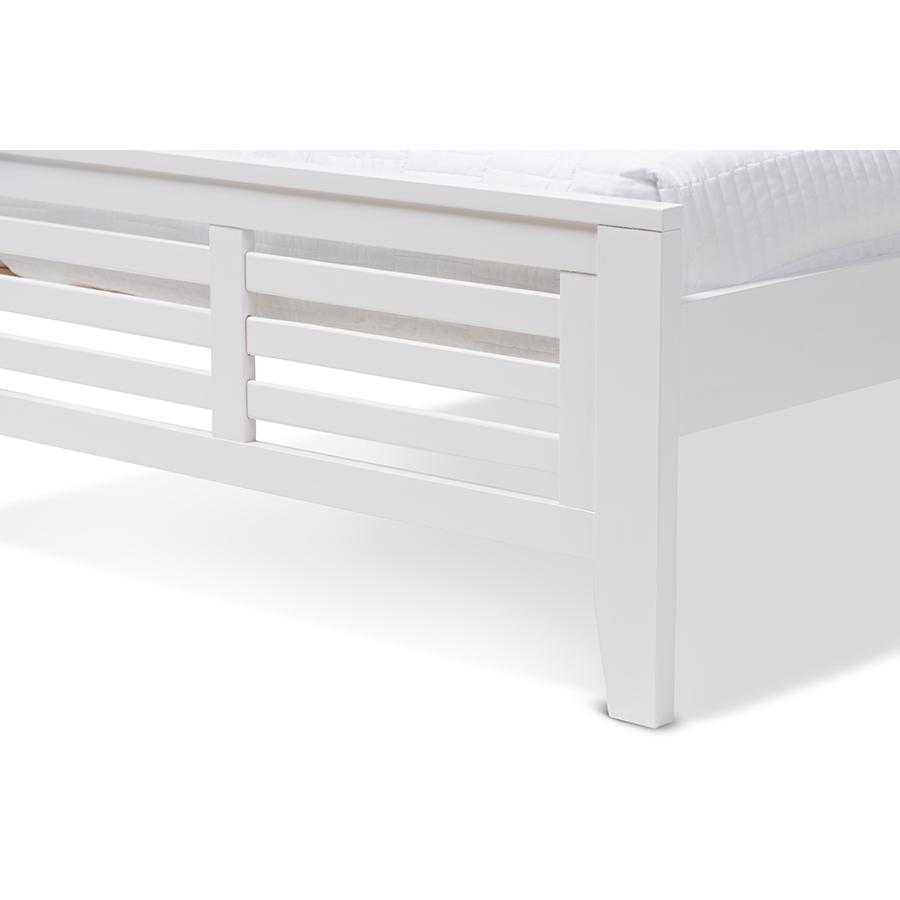 Sedona Modern Classic Mission Style White-Finished Wood Twin Platform Bed. Picture 6