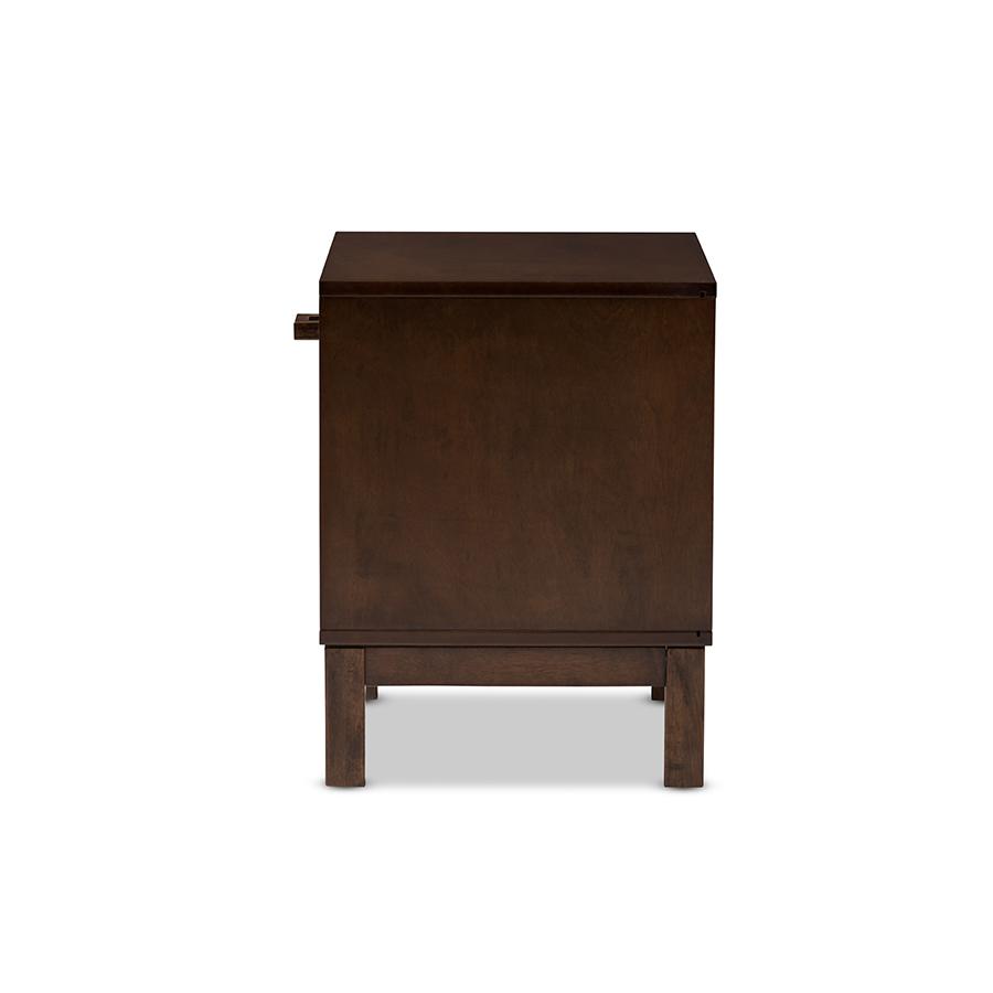 Deirdre Modern and Contemporary Brown Wood 1-Drawer Nightstand. Picture 5