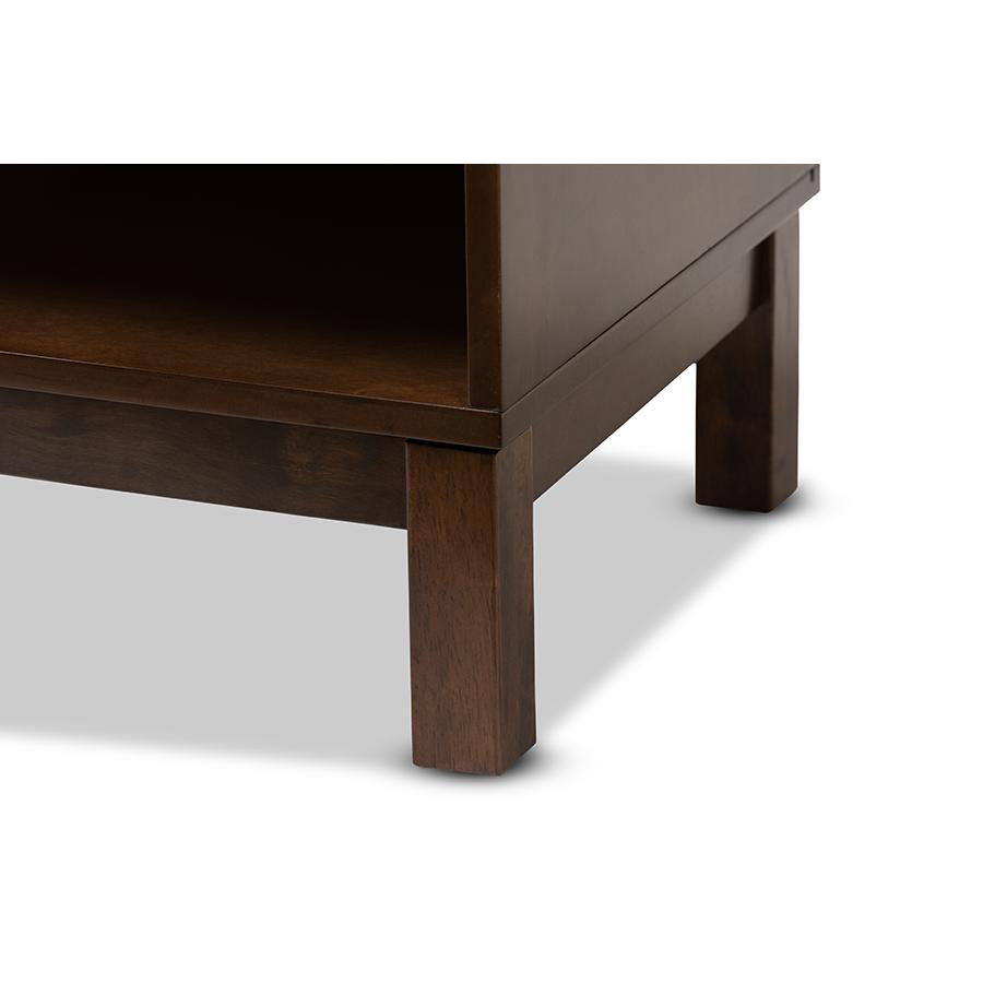 Deirdre Modern and Contemporary Brown Wood 1-Drawer Nightstand. Picture 8