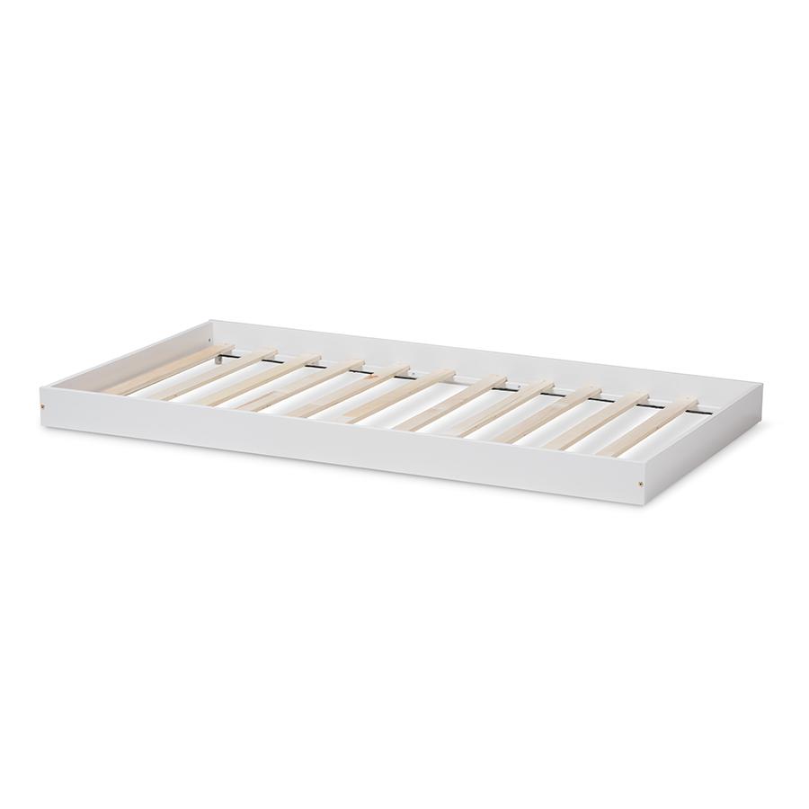 Payton Modern and Contemporary White-Finished Twin Trundle. Picture 4