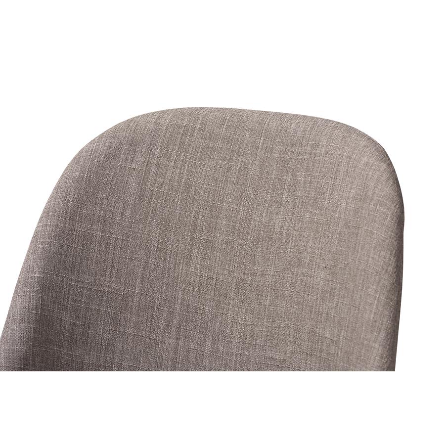 Light Grey Fabric Upholstered Walnut Finished Wood Dining Chair (Set of 2). Picture 4