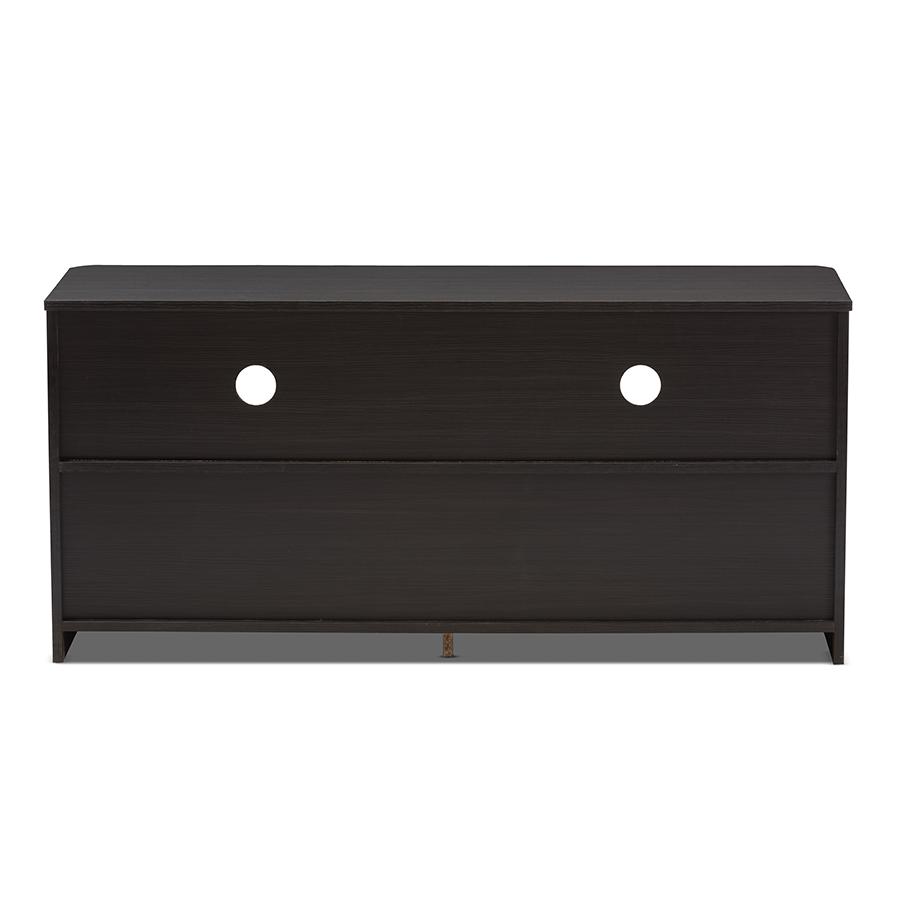 Carlingford Modern and Contemporary Espresso Brown Finished Wood 2-Drawer TV Stand. Picture 6