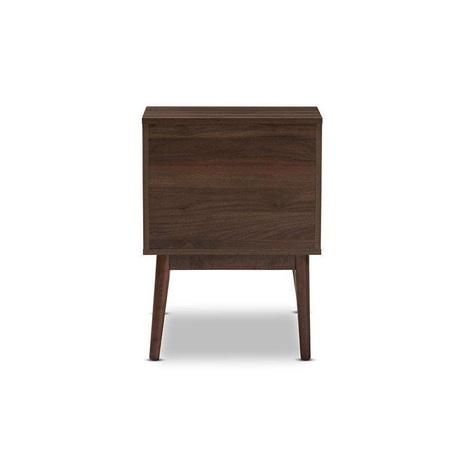 Disa Mid-Century Modern Walnut Brown Finished Nightstand. Picture 5