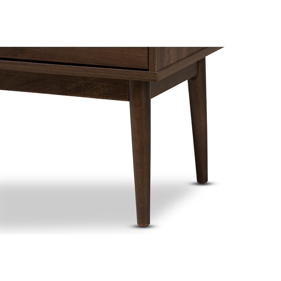 Disa Mid-Century Modern Walnut Brown Finished 6-Drawer Dresser. Picture 7
