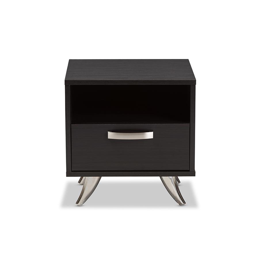 Warwick Modern and Contemporary Espresso Brown Finished Wood End Table. Picture 4