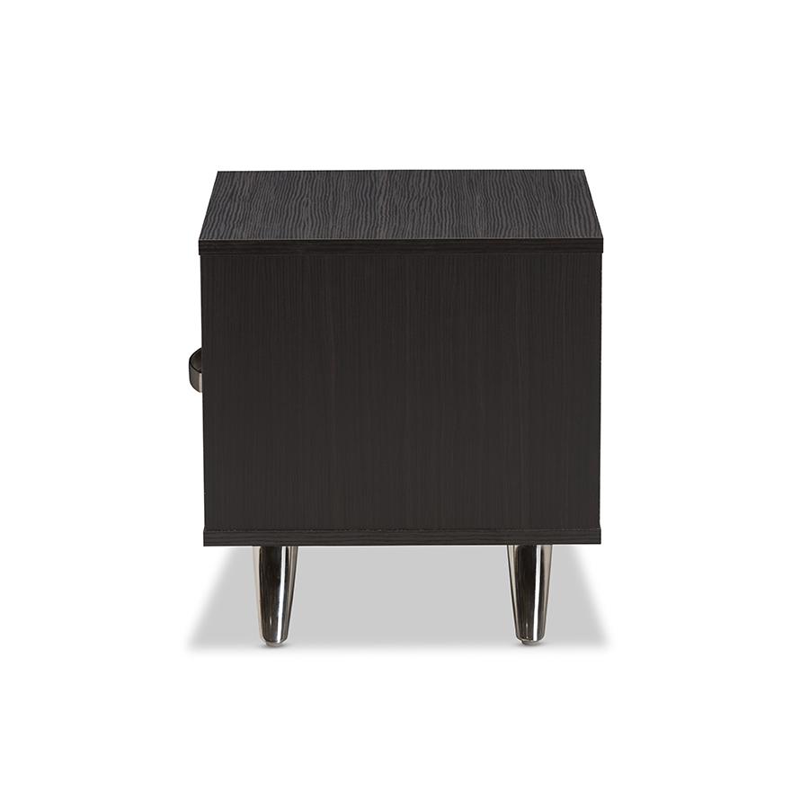 Warwick Modern and Contemporary Espresso Brown Finished Wood End Table. Picture 4