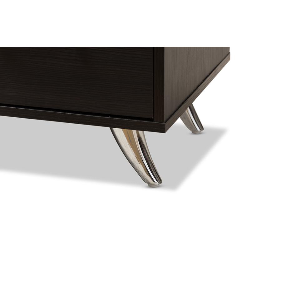 Warwick Modern and Contemporary Espresso Brown Finished Wood End Table. Picture 9