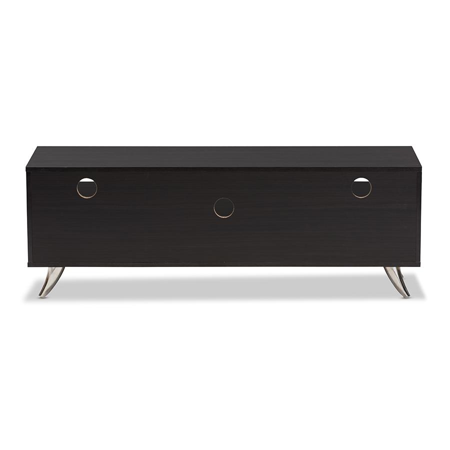 Warwick Modern and Contemporary Espresso Brown Finished Wood TV Stand. Picture 6