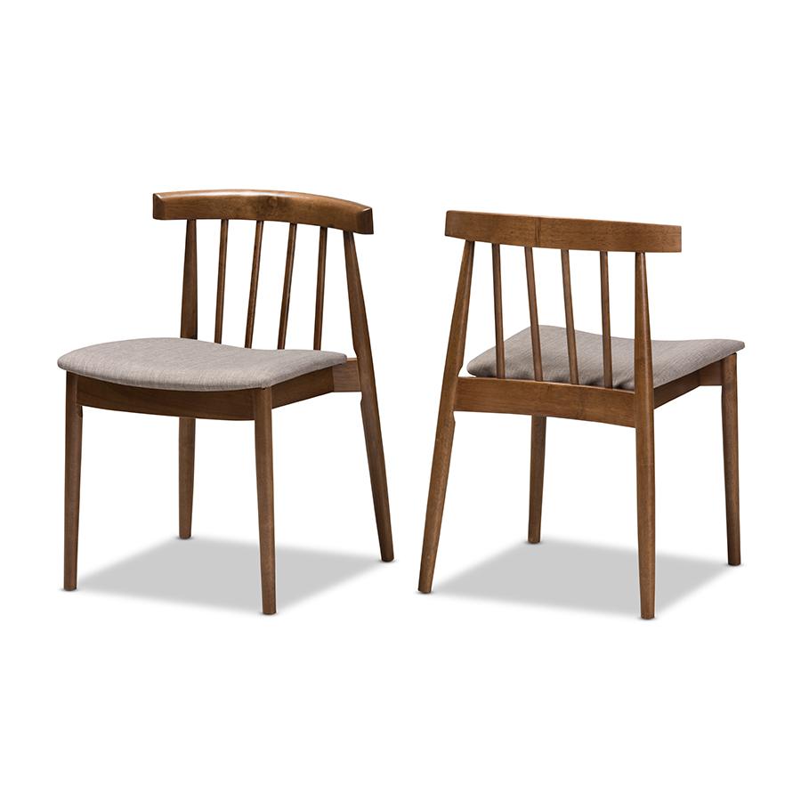 Wyatt Mid-Century Modern Walnut Wood Dining Chair (Set of 2). Picture 1