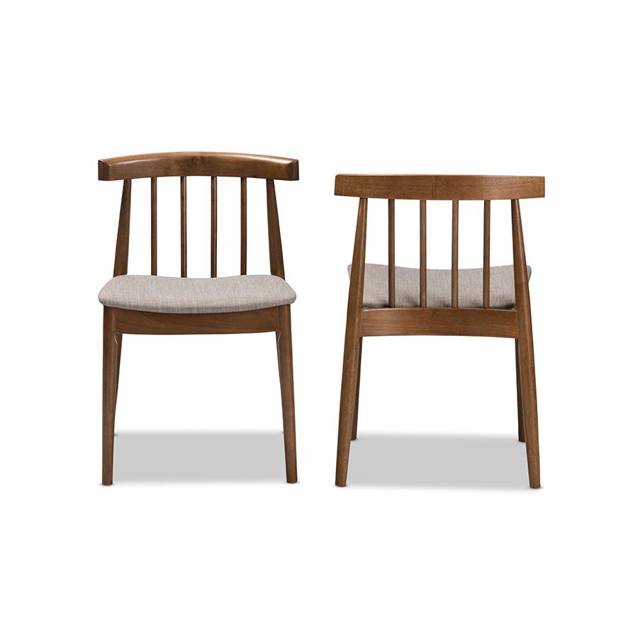 Wyatt Mid-Century Modern Walnut Wood Dining Chair (Set of 2). Picture 2