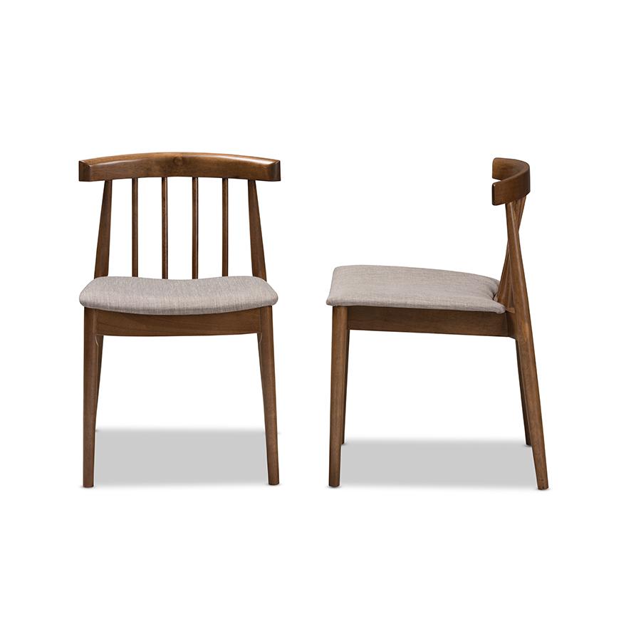 Wyatt Mid-Century Modern Walnut Wood Dining Chair (Set of 2). Picture 3