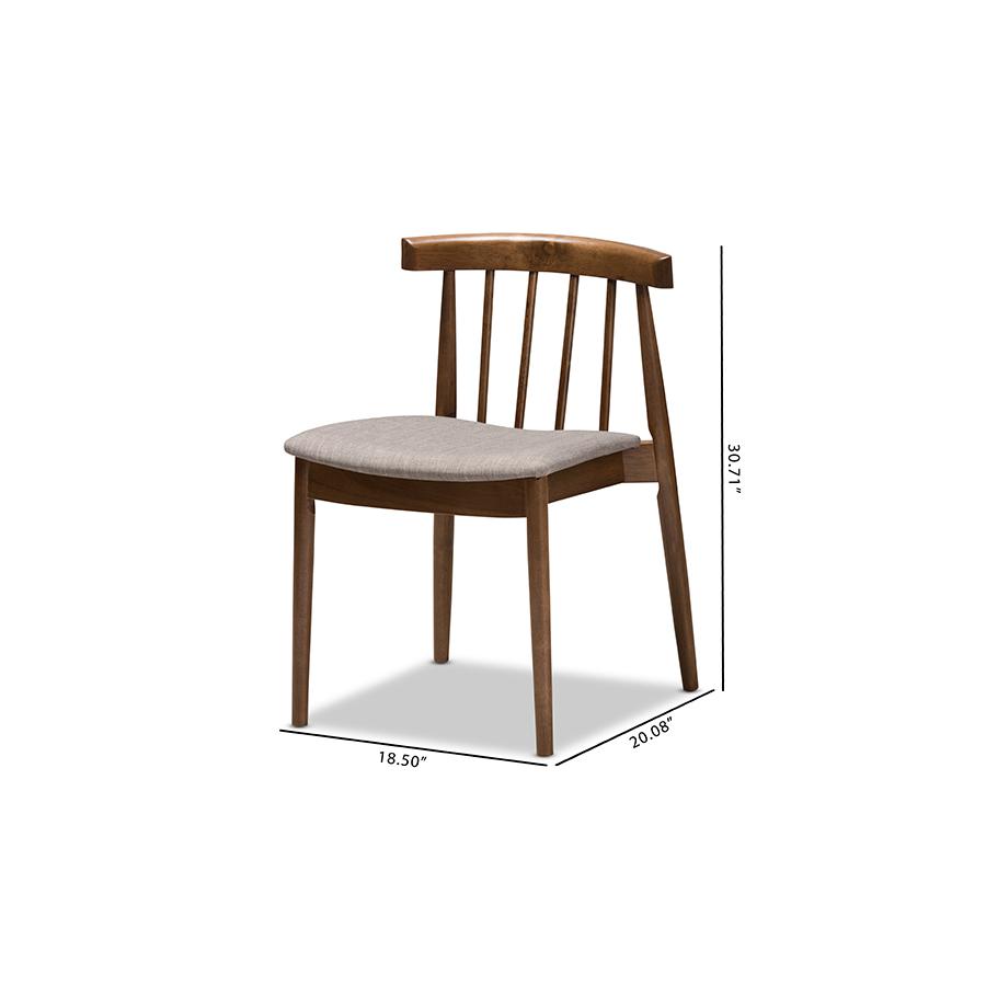 Wyatt Mid-Century Modern Walnut Wood Dining Chair (Set of 2). Picture 7